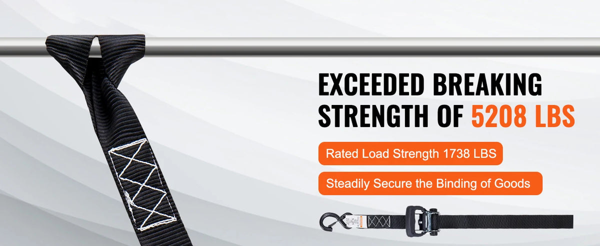 SucceBuy 4pcs Trailer Ratchet Tie Down Straps with Padded Handles Hook Brake Binding Belt for Moving Securing Cargo Motorcycle