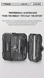 VMAN 156-in-1 Mini Electric Screwdriver Set Precision Repair Tools with Magnetic Phillips Screw Driver Bits for iPhone PC Watch Camera