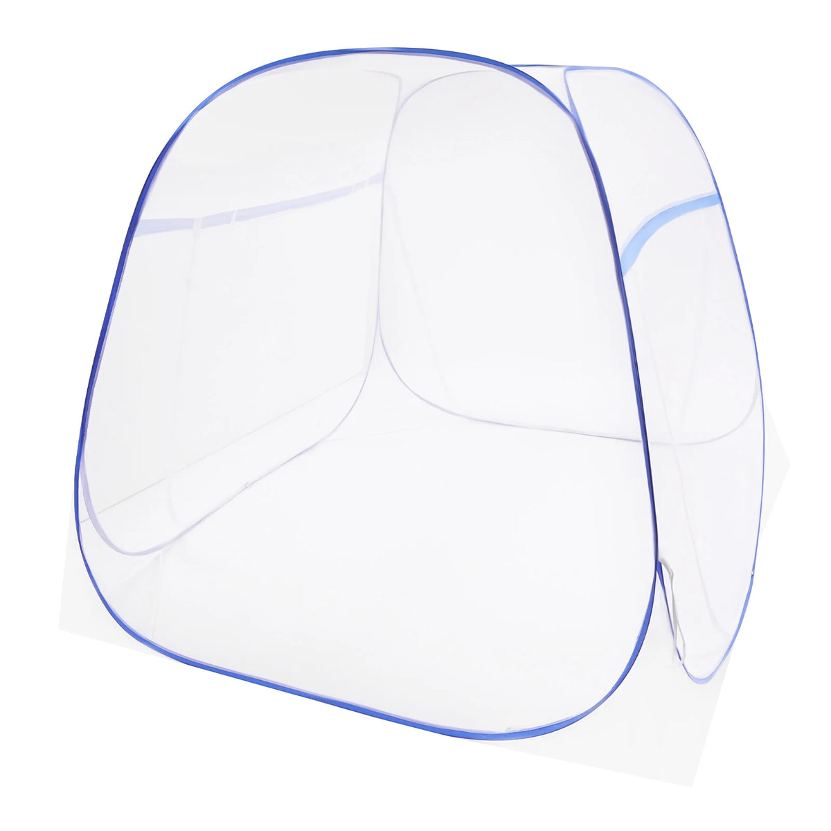 1.8M Blue Bed Cover Total Enclosed Anti-Mosquito Bed Canopy with Storage Bag Triple Door Double Zip Design Easy Installation
