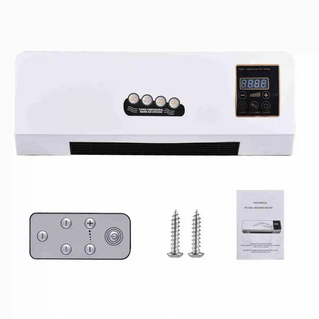 NEW Heater with Fan Heater Fan 2 in 1 Heating Nature Wind Timing Digital Display Wall Mounted Space Heater for Home  Dormitory