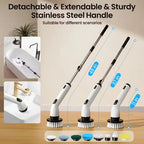 9-in-1 Electric Rotating Cleaning Brush with Telescopic Handle 8 Brush Heads USB Rechargeable for Home Car Christmas Gift