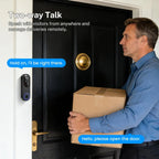 Wireless Wi-Fi Video Doorbell Camera with Two-Way Audio, AI Motion Detection, Night Vision, Cloud Storage, 2.4G Wi-Fi (Black)