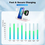 3 In 1 Magnetic Wireless Charger Stand 15W Fast Charging Dock Station Multiple Devices for iPhone 15 14 13 8 Apple Watch Airpods