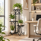 4 Tier Corner Plant Stand Metal Flower Pot Shelf Indoor Outdoor Plant Rack Space Saving Vertical Plant Shelf for Living Room Balcony Patio Garden