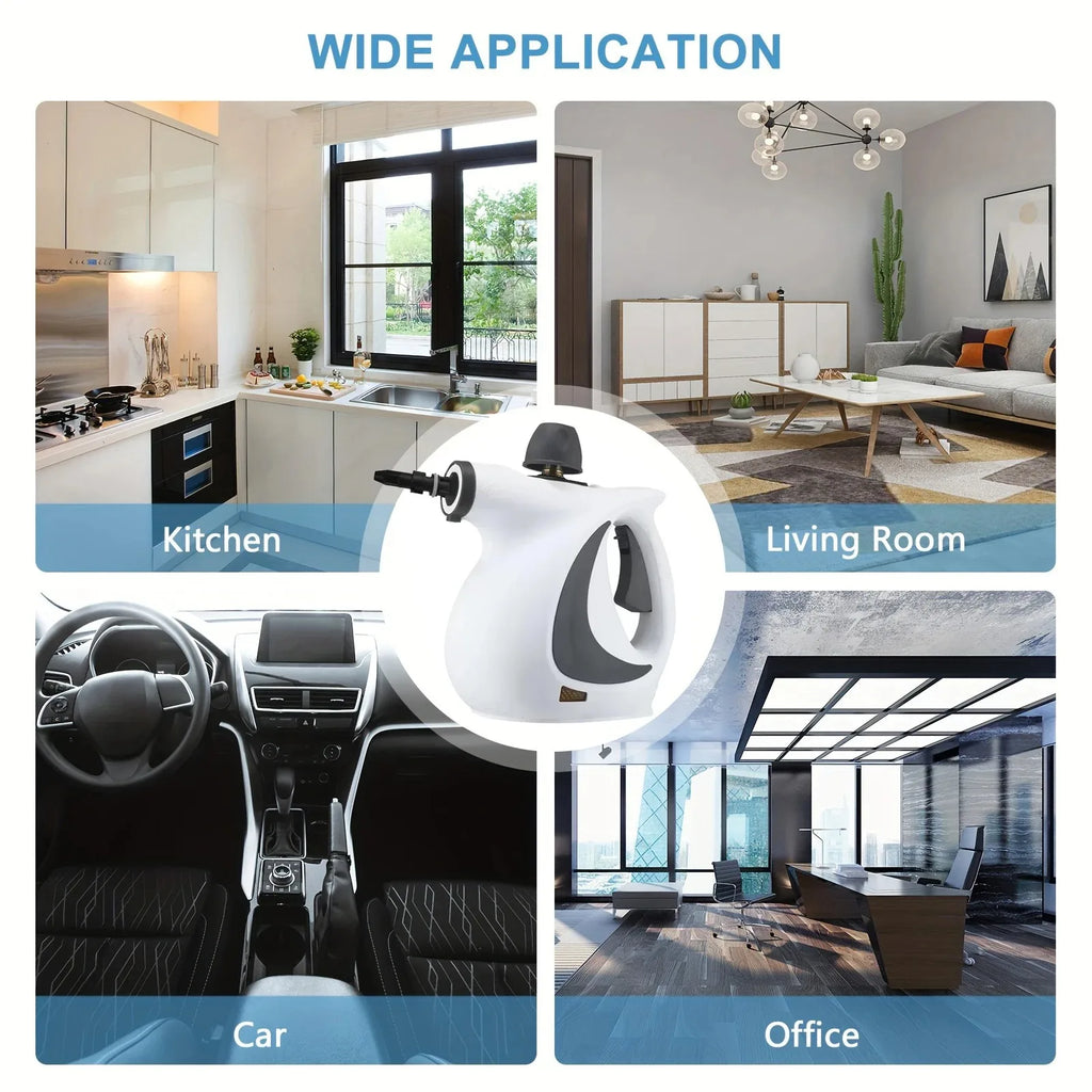 High Temperature Handheld Steam Cleaner 9 Piece Set, 350ML Portable Steamer For Kitchen Bathroom Car Tile And Grout Cleaning
