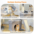 Small Cat Tree for Indoor Cat Tower with Sisal Scratching Post and Pad Wide Top Perch Large Cat Condo Cat Scratchers Cat Toys