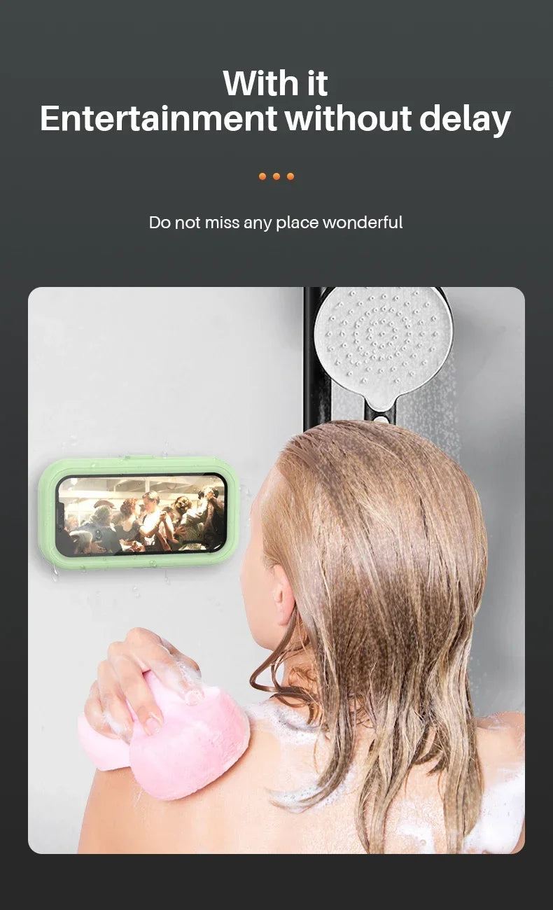 Fixed Universal Waterproof and Anti-fog Mobile Phone Case for Bathroom Shower Phone Holder Waterproof Can Touched Shower Phone