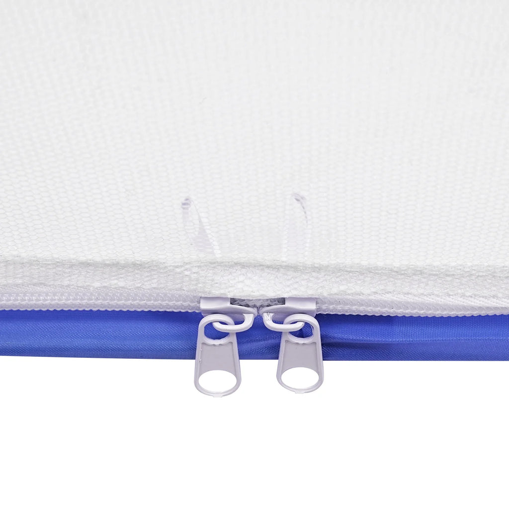 1.8M Blue Bed Cover Total Enclosed Anti-Mosquito Bed Canopy with Storage Bag Triple Door Double Zip Design Easy Installation