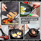New 2 in 1 Grip Flip Spatula Tongs Egg Flipper Spatula Nylon Non Stick Coating Pancake Fish French Toast Omelet Making Tool