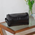 Leather Toiletry Bag for Men Women Dopp Kit Mens Hanging Toiletry Bag Travel Toiletry Bag for Traveling Large Cosmetic Bag for T