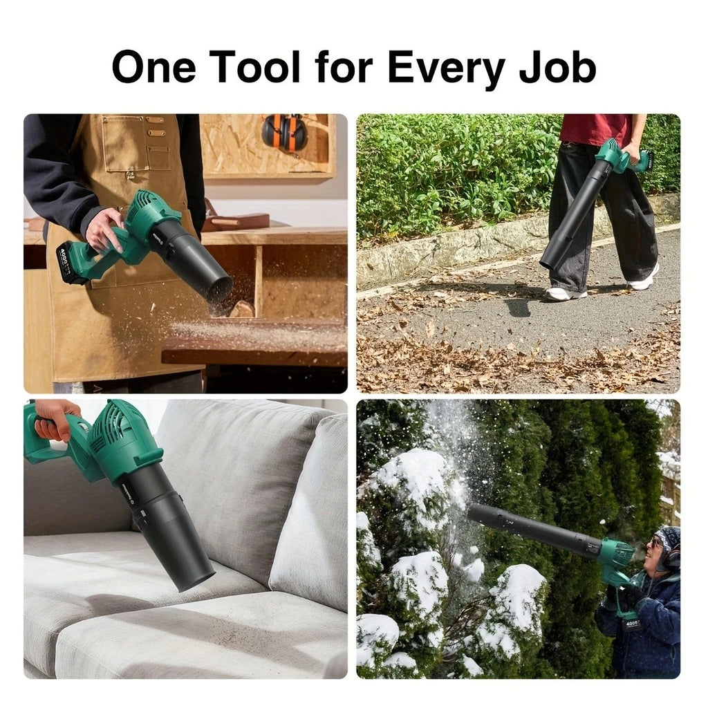Taskstar Leaf Blower for Lawn 550CFM Electric Cordless Small Blower with Swivel Head, 2*4000mAh Battery & Charger 21V Airblower for Clean Car Patio Yard, Blowing Leaves / Dust Removal