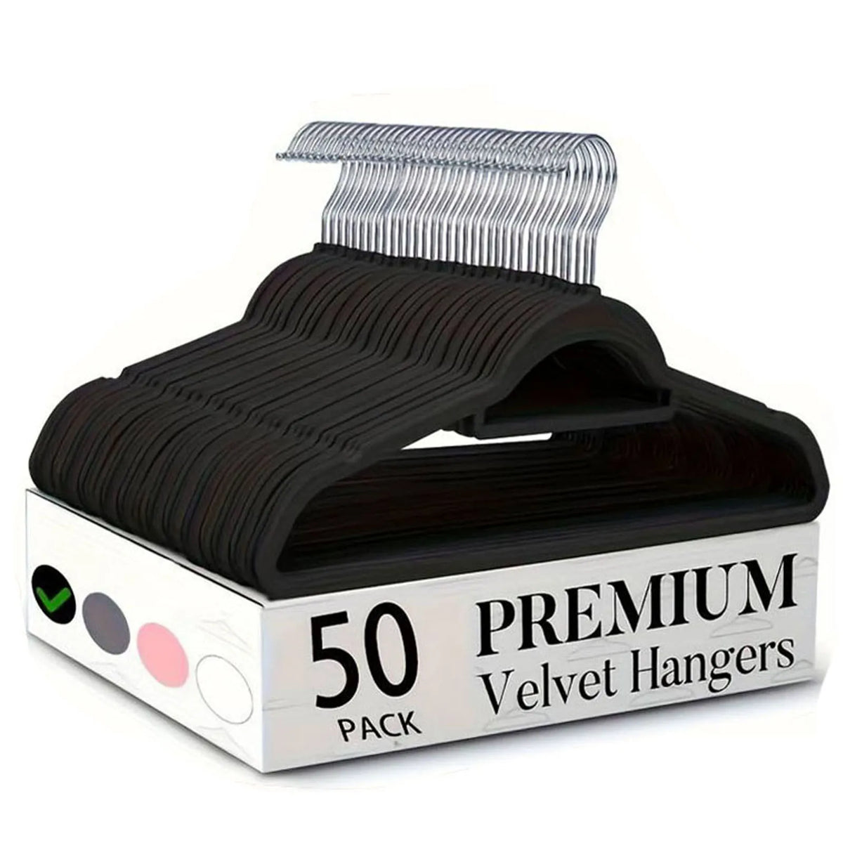 10/20/50 Pack Premium Velvet Hangers Non-Slip Flocked Felt Hangers Sturdy Clothes Hangers with 360° Rotatable Hook