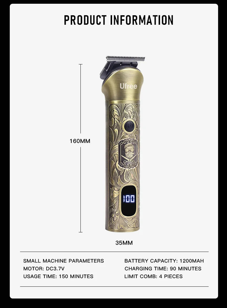 Ufree Beard Trimmer for Men, Electric Razor Shaver, Cordless Hair Clipper Shaving Kit for Mustache Body Nose Ear Hair Facial, Ad