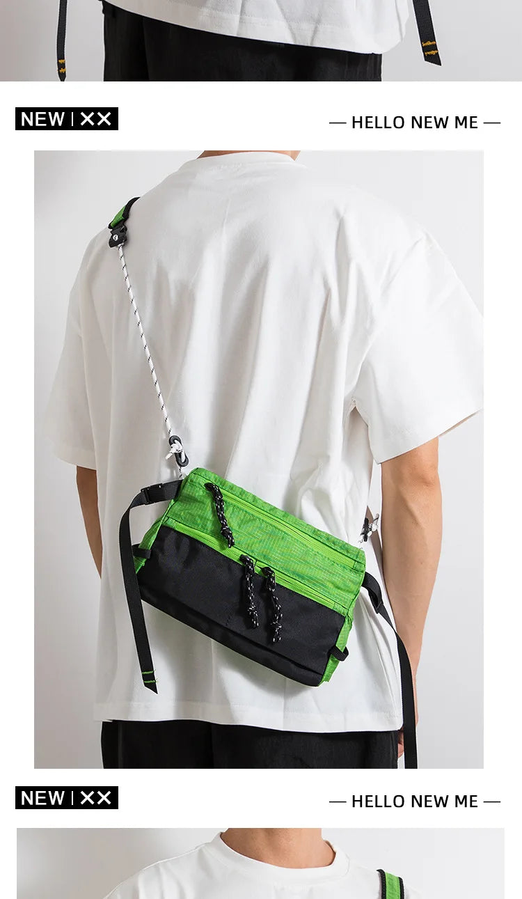Outdoor Sports Crossbody Sling Bag Nylon Retro Waterproof Tear-Resistant for Cycling Running Hiking Outdoor Essentials