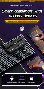 Ship From US Transformers TF-T01 Gaming Earphones Bluetooth 5.4 ENC Noise Reduction Headphones HD Call Music Earbuds Bumble Bee