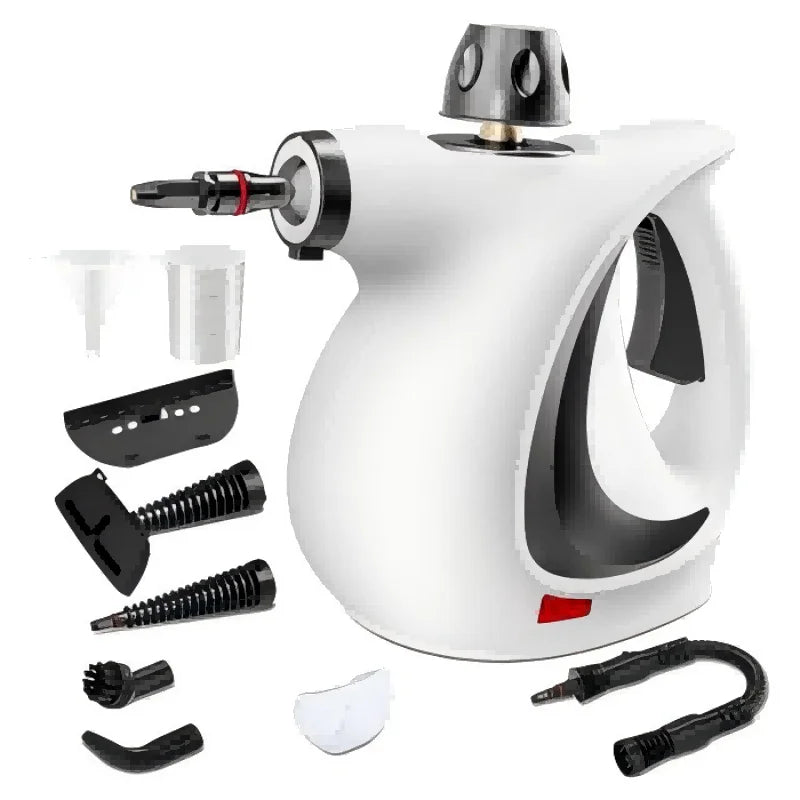 High Temperature Handheld Steam Cleaner 9 Piece Set, 350ML Portable Steamer For Kitchen Bathroom Car Tile And Grout Cleaning