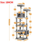 Large Cat Tree and Tower for Indoor Cats With Sisal-Covered Scratching Posts Spacious Hammock Padded Perches and Condos Cat Toys