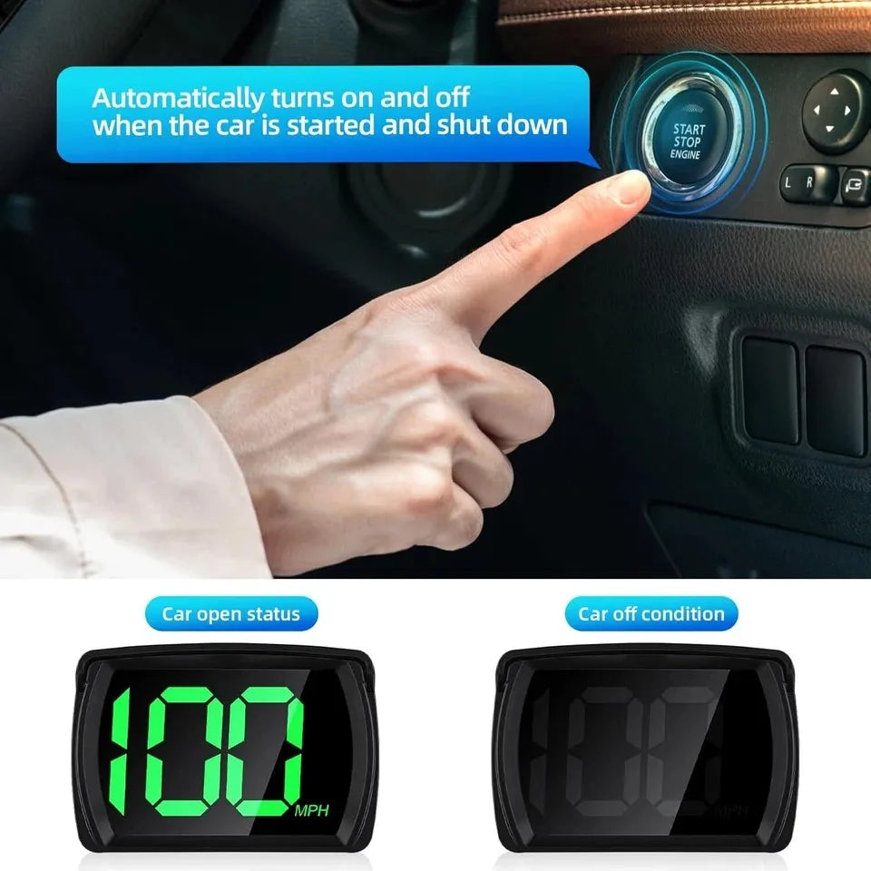 NEW Universal Car GPS Digital HUD Speedometer Dual Chips KMH MPH Reminder Meter HD LCD Display Plug Play For All Vehicle PH043