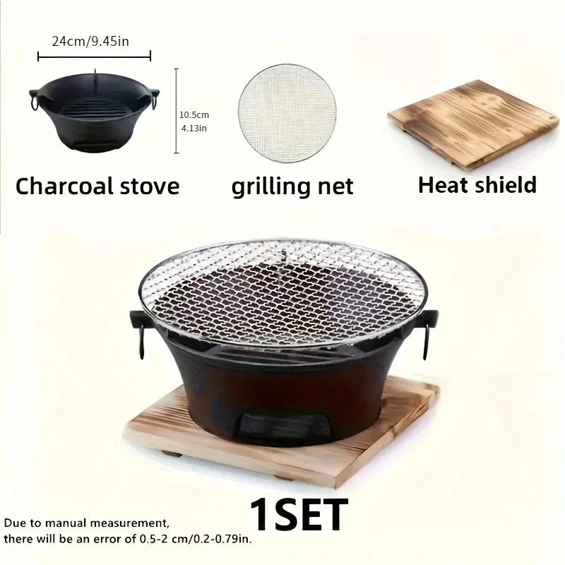 Zoe Cast Iron Oven Fireplace Charcoal And Alcohol Stove Barbecue Family Outdoor Picnic Water Tea Boiling Stove Garden Camping