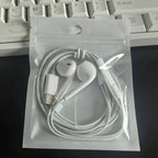 Wired Earphones, Portable Wired Earplugs with Microphone and Volume Control, Universal In-ear Headphones for Type C Devices