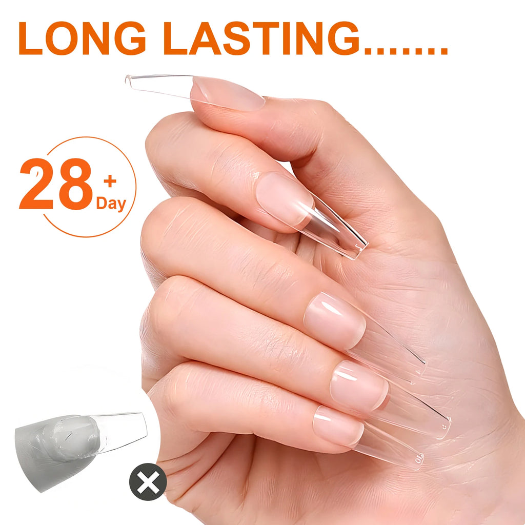 Solid Nail Glue Nail Tips Gel for Press On Nails,Acrylic Nail Gel for Manicure Extension,False Nails Adhesive Glue Long Lasting