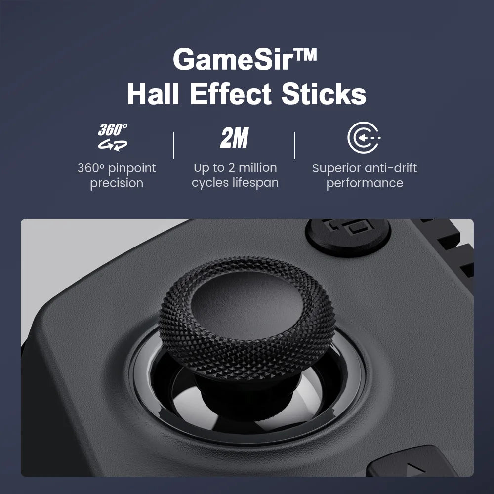 GameSir X5s Wireless Mobile Gaming Controller Bluetooth 2.4GHZ Connection Lightweight Design Hall Effect, No-Drift, App Customization