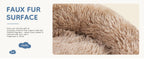 JHK Calming Dog Bed for Medium to Large Dogs Washable Large Pet Bed Anti-Slip Round Fluffy Plush Faux Fur Dog Bed