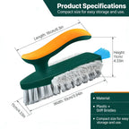 3-In-1 Multi-Function Cleaning Brush Hard Bristle Scrub Brush With Gap Brush T-Handle Grout Cleaner For Bathroom Kitchen Window