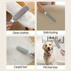 Reusable Washable Lint Brush - Double-Sided Static Pet Hair Remover for Clothes Sofa Carpet