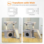 Small Cat Tree for Indoor Cat Tower with Sisal Scratching Post and Pad Wide Top Perch Large Cat Condo Cat Scratchers Cat Toys
