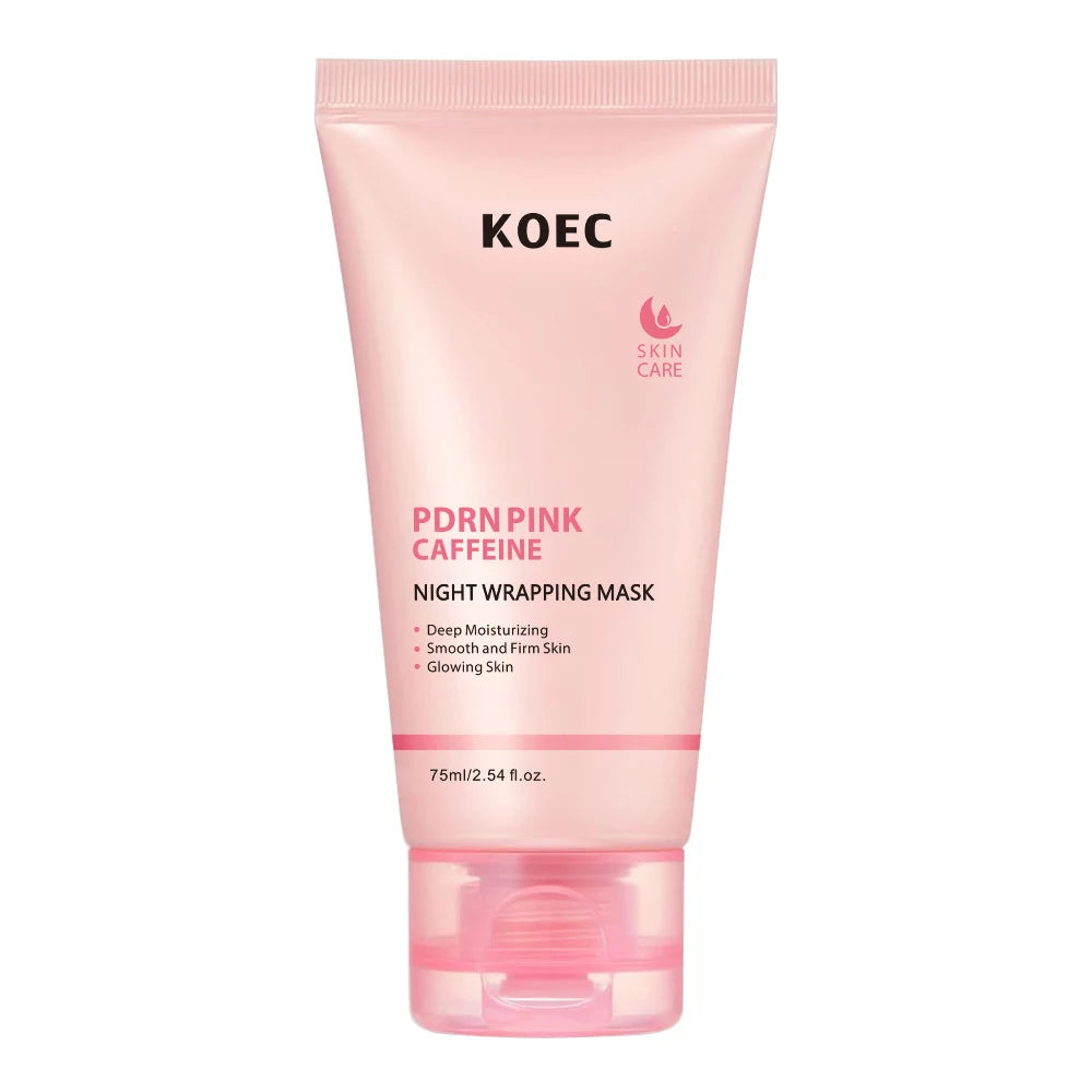 US Local KOEC PDRN Pink Caffeine Overnight Face Mask, Sleeping Wrapping Mask, Night Facial Mask, Moisturizing Skin Care, Hydrating Beauty Care for All Skin Types