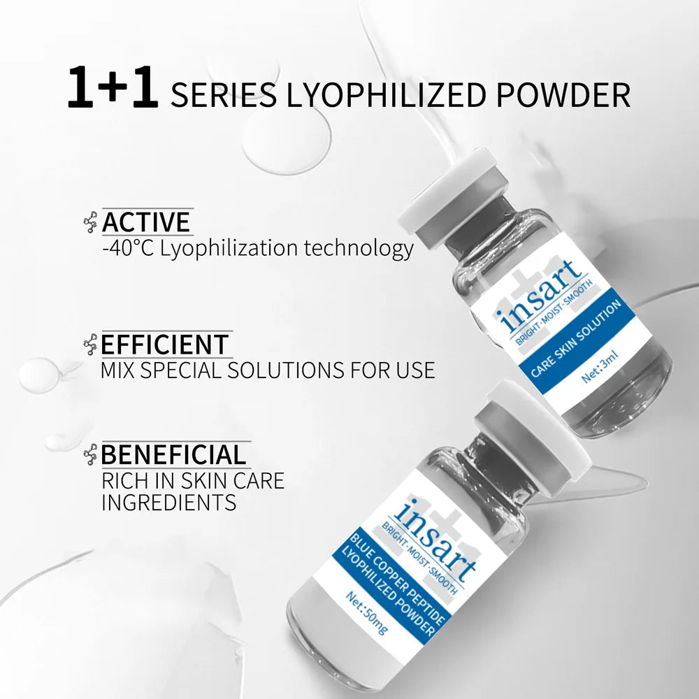 Blue Copper Lyophilized Powder Set Moisturizing Whitening Face Serum Anti Wrinkle Smooth Tender Skin Care Brighten Essence