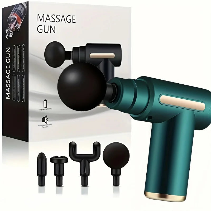 Mini Massage Gun Portable Deep Tissue Fascia Gun Lightweight Adjustable Speed Handheld Muscle Massager for Body Pain Relief