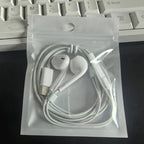 Wired Earphones, Portable Wired Earplugs with Microphone and Volume Control, Universal In-ear Headphones for Type C Devices