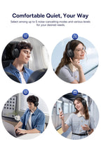 Baseus Bass Wireless Headphones Bluetooth 6.0 98% Noise Canceling Over Ear Headset Spatial Audio Earphone 80H Time