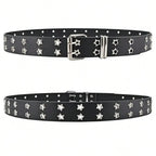Women Hollow Out Punk Style Fashion Belt With Star Hollow Decor, Casual Fall, Autumn, Halloween