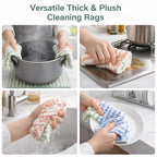 30-pack Non-stick, Sewage-resistant, Corrugated Microfiber Kitchen Cloths - Household Cleaning Cloths