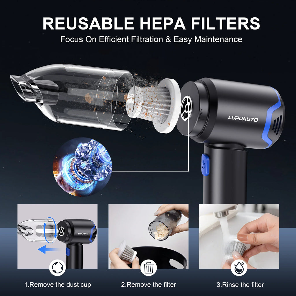 Portable Wireless Car Vacuum Cleaner 12000PA Wireless Vacuum Cleaner Dual Use for Home and Car High Powerful Vacuum Cleaner