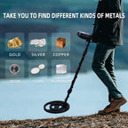 Professional Underground Metal Detector For Adults Waterproof Search Coil High Sensitivity Gold Silver Coin Treasure Hunter Adjustable Length Stem LCD Display Disc Mode Outdoor Beach Garden Archaeological Metal Detecting Equi