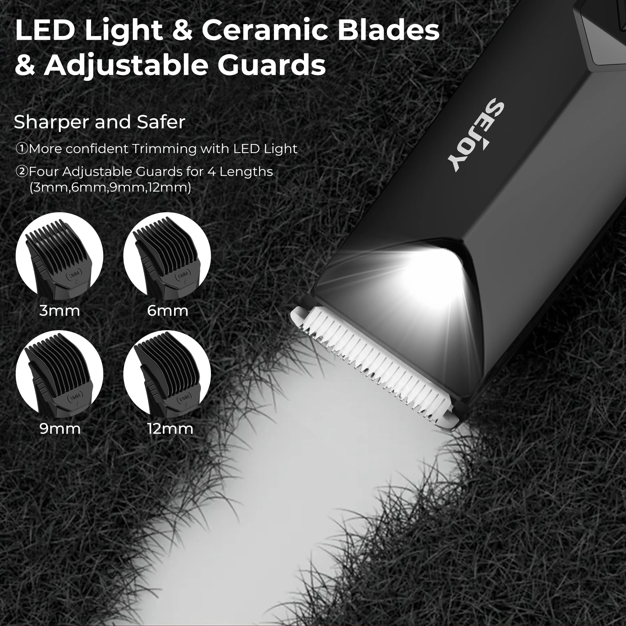 SEJOY Body Pubic Hair Trimmer for Men With Standing Recharge Dock,Balls Women Lady Shaver Hair Removal Bikini Trimmer