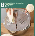 3PCS/1Set Vegetable Slicer, Stainless Steel Slicer, Potato Slicer, Vegetable Washing Basin, Drain Basket, Multifunctional