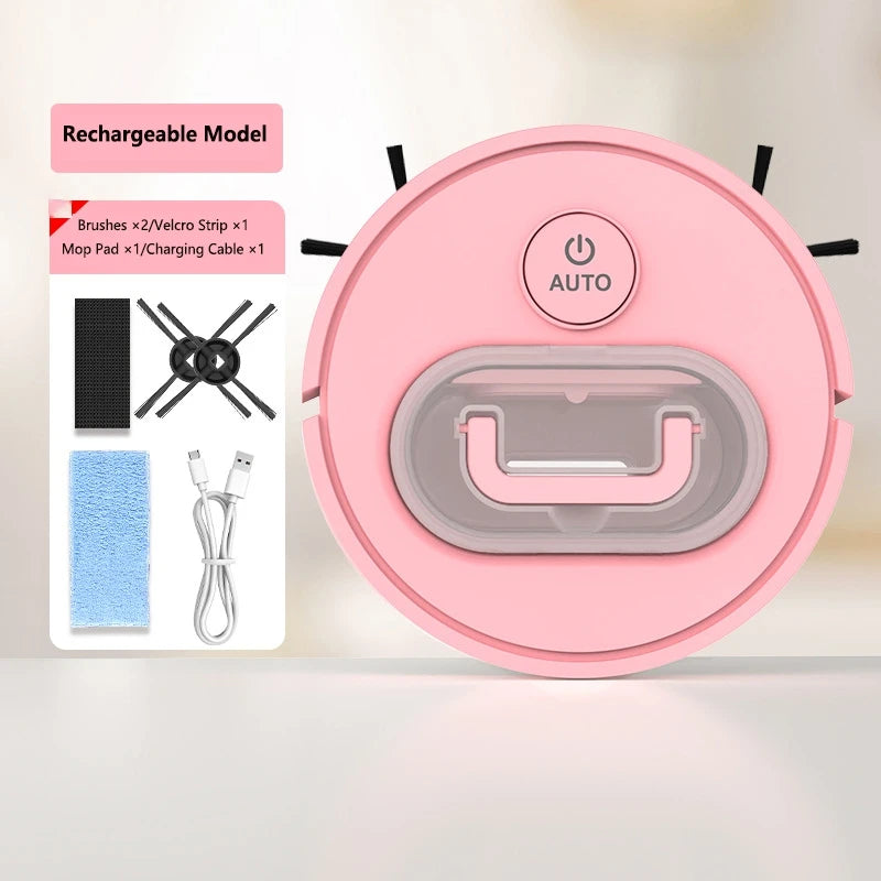 New 3‑in‑1 Automatic Sweeping Robot Mute Ultra Thin USB Rechargeable Vacuum Cleaner Dust Box For Home Hard Floor Cleaning Tasks