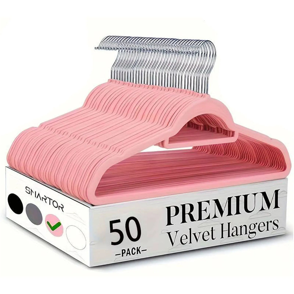 10/20/50 Pack Premium Velvet Hangers Non-Slip Flocked Felt Hangers Sturdy Clothes Hangers with 360° Rotatable Hook