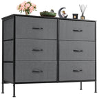 JHK 6 Fabric Cabinet For Living Room Drawers Beside Nightstand Tables Storage Closet Chest Clothes Display Of Furniture