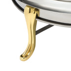 Round Gold Chafing Dish for Buffet 2.64QT Stainless Steel Food Warmer w/ Lid & Handle, Buffet Warmer Chafers  for Parties, Weddings, Catering