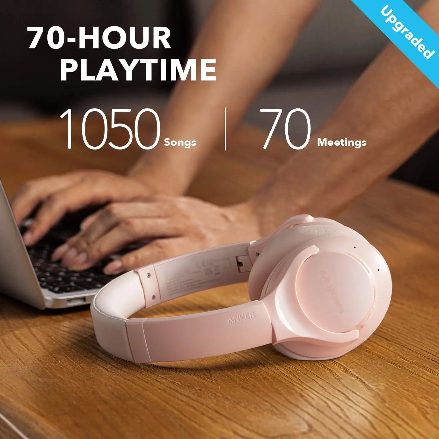 Soundcore Anker Life Q20 Hybrid Active Noise Cancelling, Wireless Over Ear Bluetooth Headphones, 60H Playtime  (Refurbished)