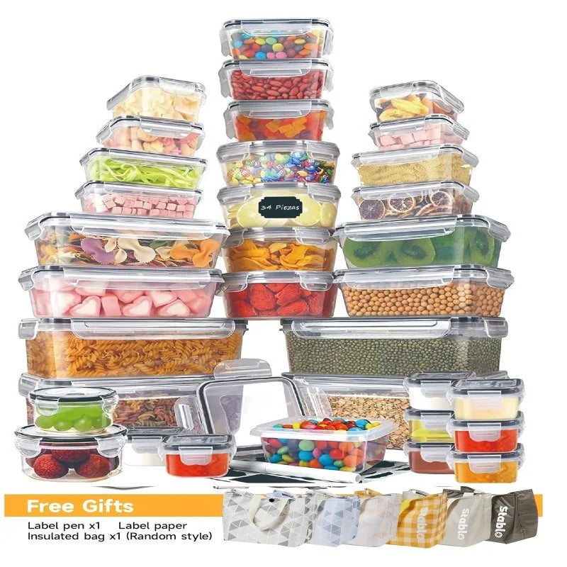 48PCS BPA-Free Food Storage Set – 24 Airtight Containers with Lids & Labels for Kitchen, Pantry & Travel - Nexvibe