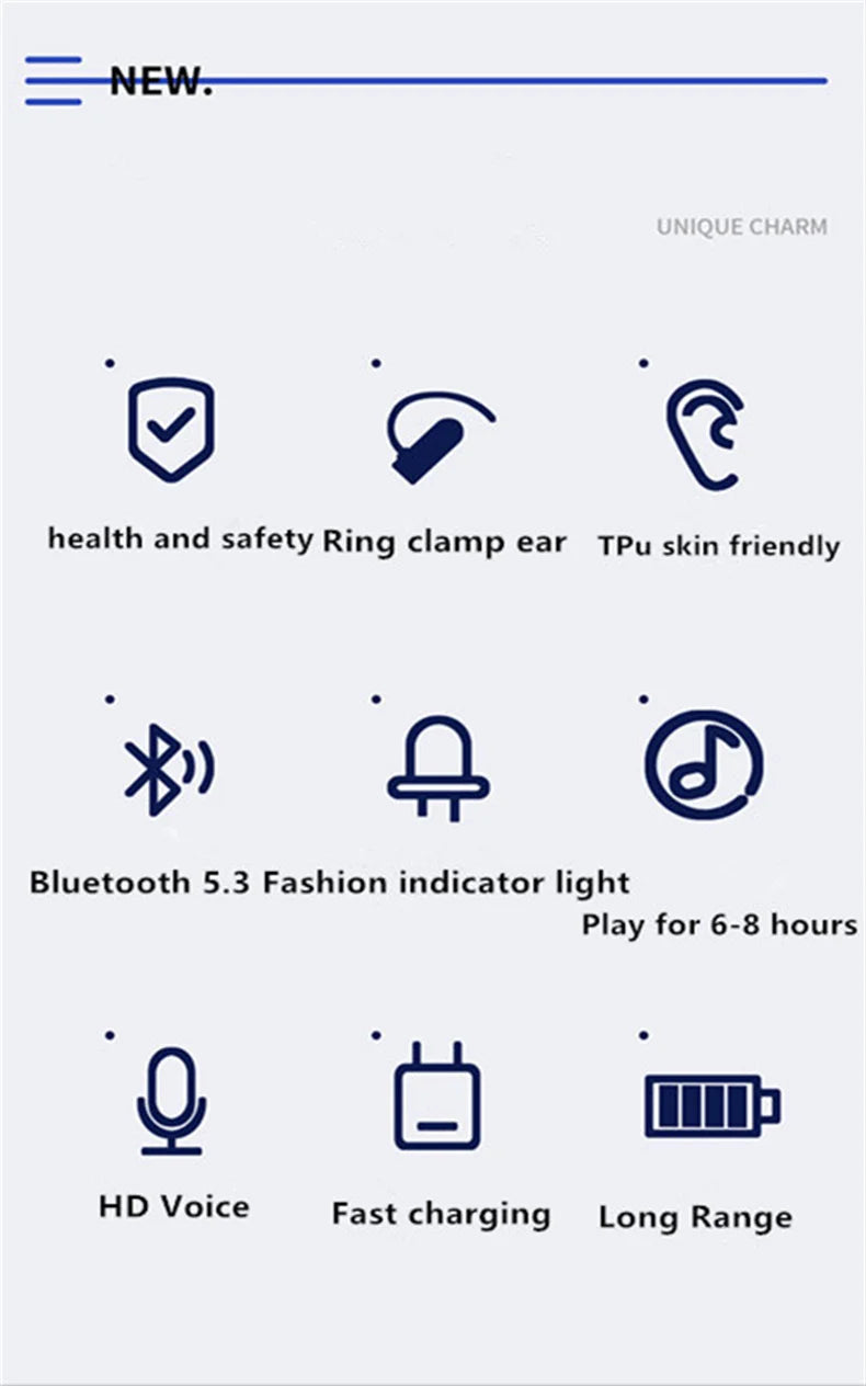 Earphone Clip Wireless Bluetooth Headphone Bone Conduction Headset High Quality TWS Auriculares Sport Noise Canceling With Mic - Nexvibe