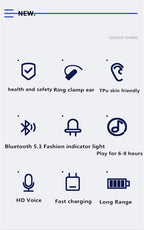 Earphone Clip Wireless Bluetooth Headphone Bone Conduction Headset High Quality TWS Auriculares Sport Noise Canceling With Mic - Nexvibe