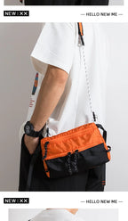 Outdoor Sports Crossbody Sling Bag Nylon Retro Waterproof Tear-Resistant for Cycling Running Hiking Outdoor Essentials